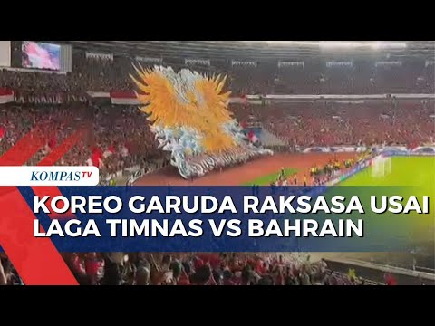 Momen Suporter Timnas Persembahkan Koreo Garuda Raksasa Usai Laga Lawan Bahrain