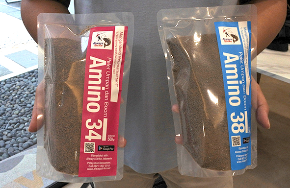 pellet-amino-always-strike :-mengandung-neuroattractant-untuk-mas,-lele,-patin,-bawal