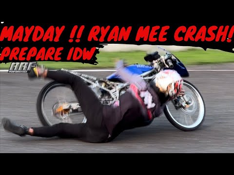 MAYDAY MAYDAY! RYAN MEE CRASH SAAT PREPARE NYETTING MOTOR DRAG STANDAR BEBAS TEKNO TUNER DI SENTUL