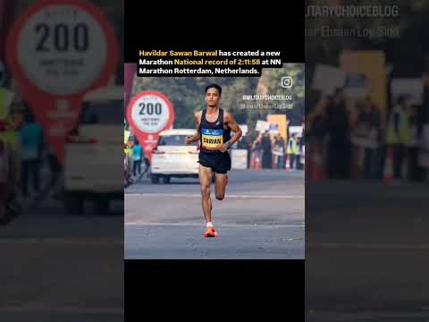 Havildar Sawan Barwal has created a new Marathon National record of 2:11:58 #shorts #defencenews