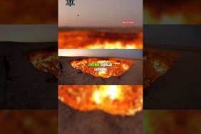 Misteri gerbang neraka yang ada di Turkmenistan:kawah darvaja #shortsvideo #teorikonspirasi #misteri