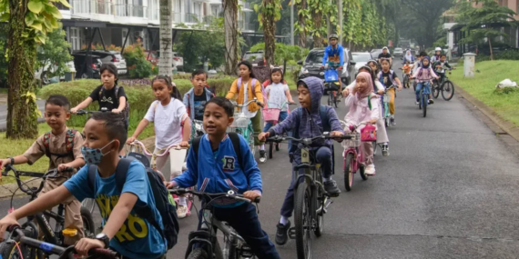 Bike2School di Tangsel, Gerakan Anak Bersepeda ke Sekolah Tiap Jumat