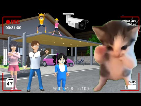 Yuta Mio Panik CCTV Merekam KUCING KICAU MANIA Di Depan Rumah 😱| Sakura School Simulator