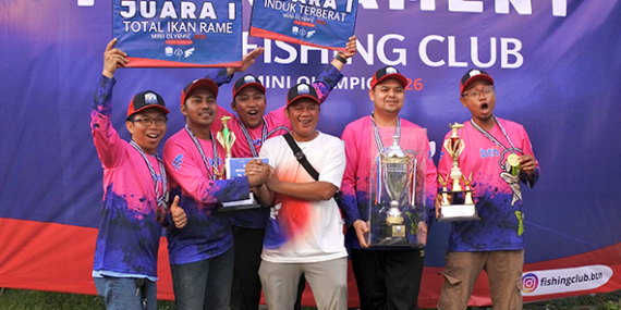 Fishing Tournament Mini Olympic 2026 HUT BTN Ke 76, Kantor Pusat Juara Induk 1 & Total Rame 1