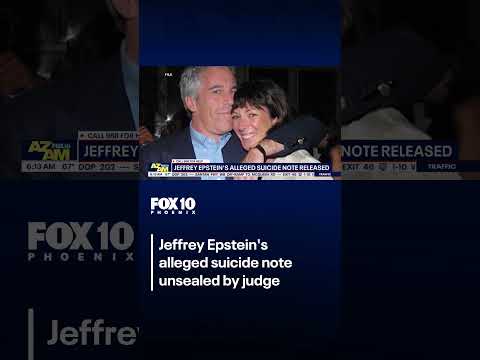 Jeffrey Epstein’s alleged suicide note released | FOX 10 Phoenix