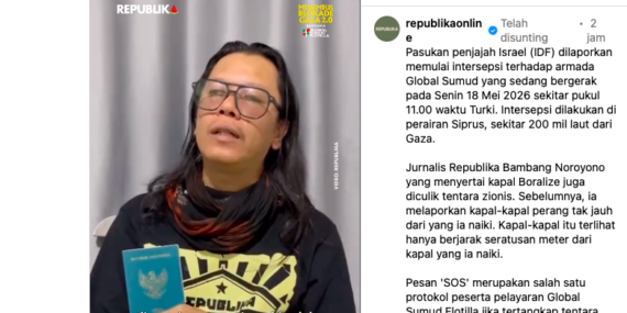 Republika Nilai Intersepsi Global Sumud Flotilla oleh Israel Langgar Hukum Internasional