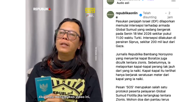 republika-nilai-intersepsi-global-sumud-flotilla-oleh-israel-langgar-hukum-internasional
