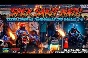SPEK SAKIT HATI! TEKNO TUNER HS TUMBANGKAN DND GARAGE 2-0 DI KELAS 155 FRAME STD 201 METER!
