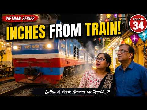 Standing Inches From a Moving Train in Hanoi! 🇻🇳 (Vietnam) Ep. 34 #hanoitrainstreet  #vietnamtravel