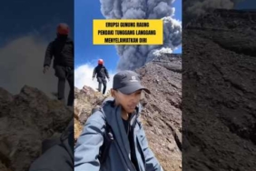 Serem banget ya Alloh ‼️ Momen pendaki berlarian turun menghindari erupsi Gunung Raung