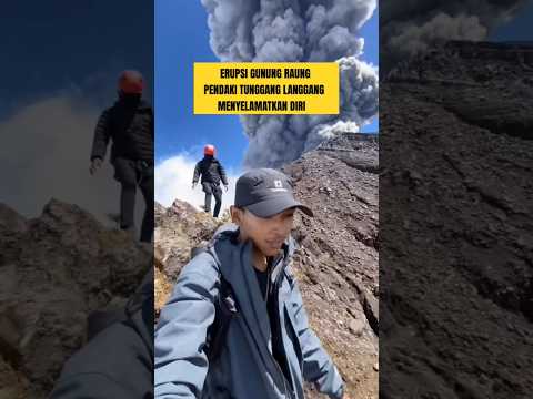 Serem banget ya Alloh ‼️ Momen pendaki berlarian turun menghindari erupsi Gunung Raung