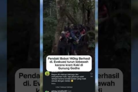 Pendaki 140kg di Gunung Gedhe Berhasil di ev4kuasi karena Kram Kaki