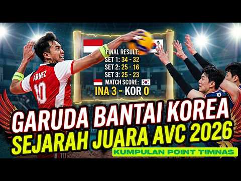 GARUDA HANTAM KOREA! Kumpulan Point TIMNAS VOLY PUTRA INDONESIA di Grand Final AVC 2026