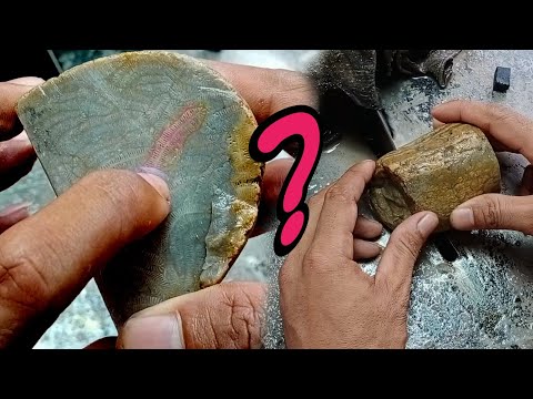 Pengolahan batu akik posil kelipan unik langka penampakan nya sangat jelas