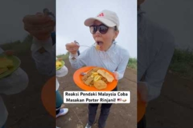 Reaksi Pendaki Malaysia Coba Masakan Porter Rinjani #rinjani #hiking #mountains #travel #fypシ #viral