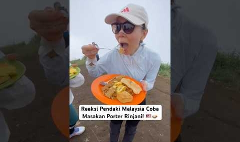 Reaksi Pendaki Malaysia Coba Masakan Porter Rinjani #rinjani #hiking #mountains #travel #fypシ #viral