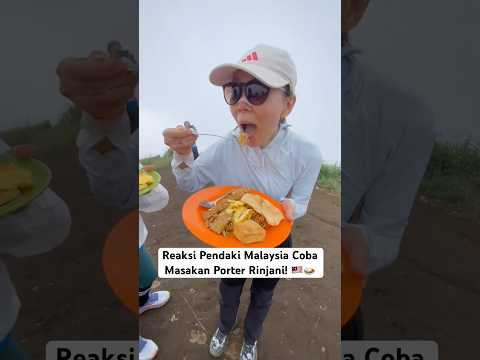Reaksi Pendaki Malaysia Coba Masakan Porter Rinjani #rinjani #hiking #mountains #travel #fypシ #viral