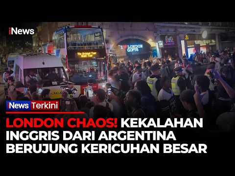 Kalah Dramatis dari Argentina, Fans Inggris Bikin Kerusuhan di Jalanan London | iNews Terkini 17/7