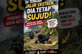 Pendaki Jerman Ini Tetap Ibadah di Rinjani #shorts