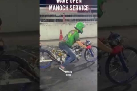 Wave Open Manoch Service time tembus 5 detik!!!! #dragrace #dragthailand #drag #teknotuner #shorts