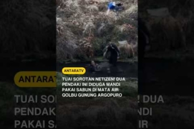 Tuai sorotan netizen! dua pendaki mandi pakai sabun di mata air Qolbu