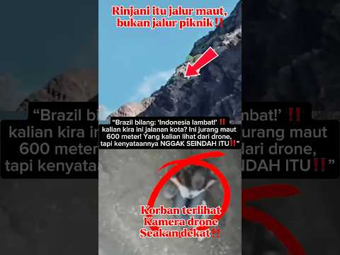 Viral‼️turis brazil jatuh ke jurang gn rinjani‼️#shortvideo #masukberanda