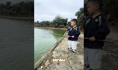 Bocil Bikin Joran Sendiri, Sekali Lempar Langsung Strike!#shorts