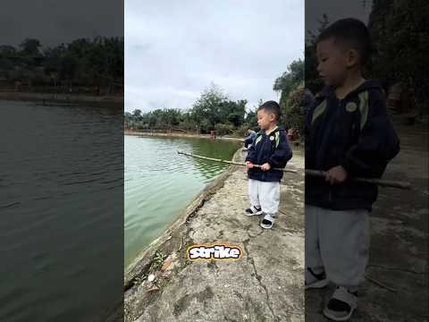 Bocil Bikin Joran Sendiri, Sekali Lempar Langsung Strike!#shorts