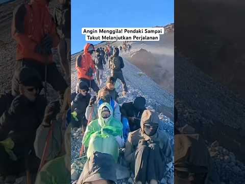 Angin Menggila! Pendaki Sampai Takut Melanjutkan pendakian #rinjani #hiking #mountains #travel #fypシ