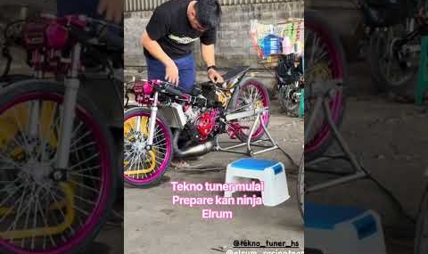 Tekno tuner mulai Prepare kan ninja Elrum #dragbikestart #dragbikeconcept #balapmotor