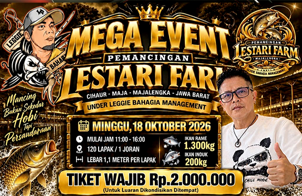 ‘mega-event-pemancingan-lestari-farm’-majalengka,-120-lapak,-tiket-wajib-2-juta