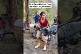 Viral! Pendaki China Coba Jadi Porter Rinjani Sesaat #rinjani #hiking #mountains #travel #fypシ