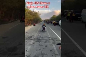 Ninja 155 Elrum x tekno tuner HS #dragbikeconcept #dragbikestart #balapmotor #balap201m