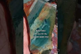 batu akik pancawarna kembang multykolour kristal bahan sleksi